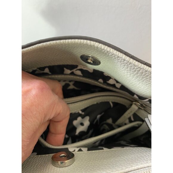 Jenna Kator Purse Bag & Wallet Gray Pebbled Vegan Leather Shoulder Crossbody - Picture 9 of 14